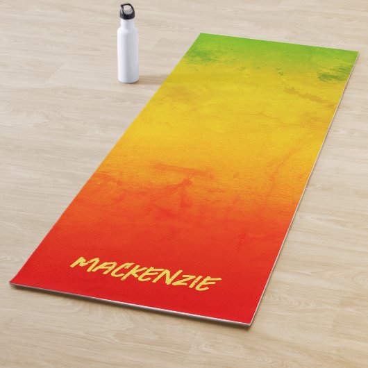 Tropische Gradiënt Grunge met je naam Yogamat (In situ)