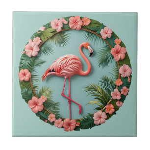Tropische Gratie Balancerende Flamingo Keramische Tegeltje