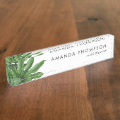 Tropische Greenery Foliage Naambordje (Zijkant)