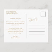 Tropische Greenery Gold Wedding-uitstel Aankondigingskaart (Achterkant)