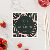 Tropische Greenery Personalized Wedding Napkins Servet (Insitu)