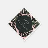Tropische Greenery Personalized Wedding Napkins Servet (Hoek)
