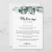 Tropische Greenery White Wedding Welcome Letter (Voorkant)