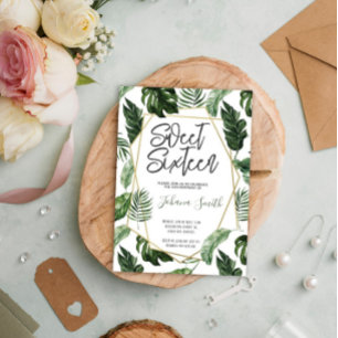 Tropische groen Sweet Sixteen Birthday Kaart
