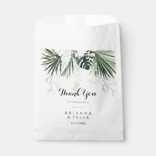 Tropische groen-witte flora Dank je huwelijk Bedankzakje