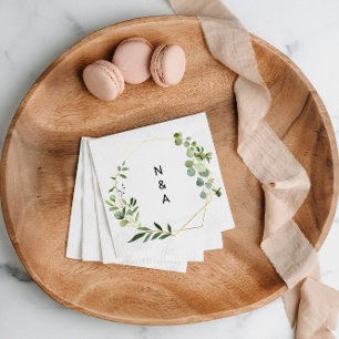 Tropische groene bladeren bruiloft servet