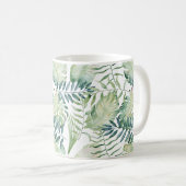 Tropische groene bladeren koffiemok (Voorkant rechts)