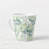 Tropische groene bladeren latte mok (Linkerhoek)