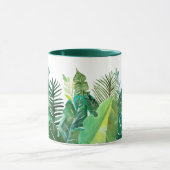 Tropische groene bladeren mok (Midden)