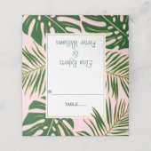 Tropische groene bladeren roze bruiloft gevouwen e (Buitenkant ongevouwen)