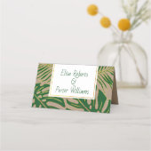 Tropische groene bladeren rustieke bruiloft gevouw (Achterkant)