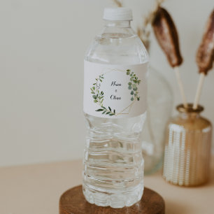 Tropische groene bladeren waterfles label waterfles etiket