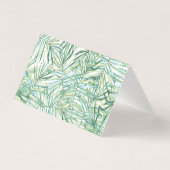 Tropische groene bladeren Waterverf Dank u Kaart (Achterkant)