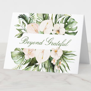 Tropische Groene Bloemen Bedankkaart