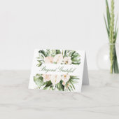 Tropische groene bloemen bedankkaart (Voorkant)