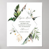 Tropische groene bruiloft met open boog poster (Voorkant)