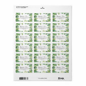 Tropische groene bruiloft RSVP-adres bestemming Etiket (Full Sheet)