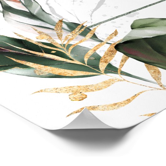 Tropische groene bruiloft — Welkomstbord voor trop Poster (Hoek)