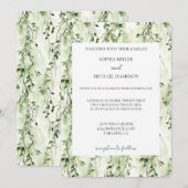 Tropische groene klimop bruiloft kaart (Voorkant / Achterkant)