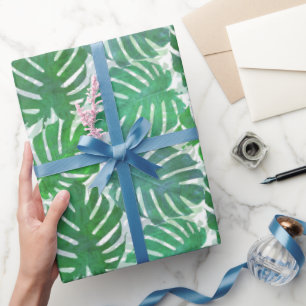 Tropische groene Monstera Palm Leaves Wrapping Pap Cadeaupapier