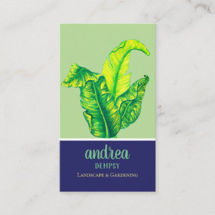 Tropische groene olie en blauw visitekaartje