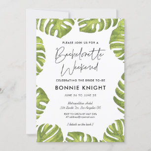Tropische groene palmbladeren Bachelorette Weekend Kaart