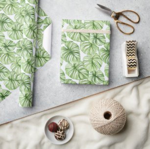 Tropische groene palmbladeren cadeaupapier
