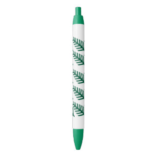 Tropische groene palmbladpen blauwe inkt pen