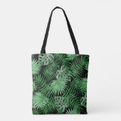 Tropische groene palmboom uit zomerkunst tote bag (Achterkant)