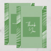 Tropische groene thema trouwkaart bedankje bedankkaart (Voorkant / Achterkant)