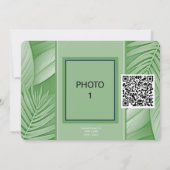 Tropische groene trouwdag Bewaar de datum QR-code Save The Date (Achterkant)