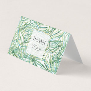 Tropische Groene Verlaat Waterverf Dank u Kaart