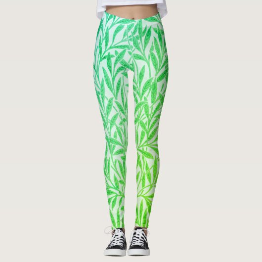 tropische groene wilde bladeren botanisch leggings (Voorkant)