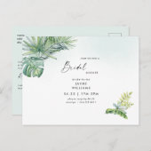 Tropische groene zee glas bruidsdouche uitnodiging briefkaart (Voorkant / Achterkant)