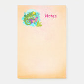 Tropische hagedis met bloemen post-it® notes (Voorkant)