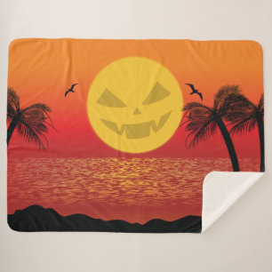Tropische Halloween Sherpa Deken