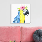 Tropische Halo - Parrot Canvas Afdruk (Insitu (Woonkamer))