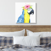Tropische Halo - Parrot Canvas Afdruk (Insitu (Slaapkamer))