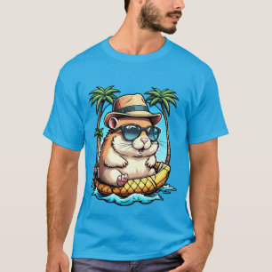 Tropische Hamster in Ananas Drijvend Cute Zomer T-shirt