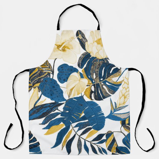 Tropische Hand getrokken: Creatief Naadloos Patroo Schort (Voorkant)