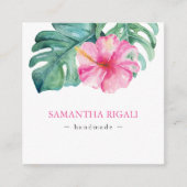 Tropische handgemaakte Flower Visitekaartjes QR-co Informatiekaartje (Voorkant)