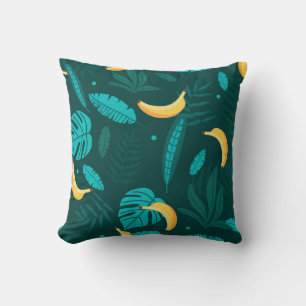 Tropische handpalm verlaat naadloos patroon. Banan Kussen