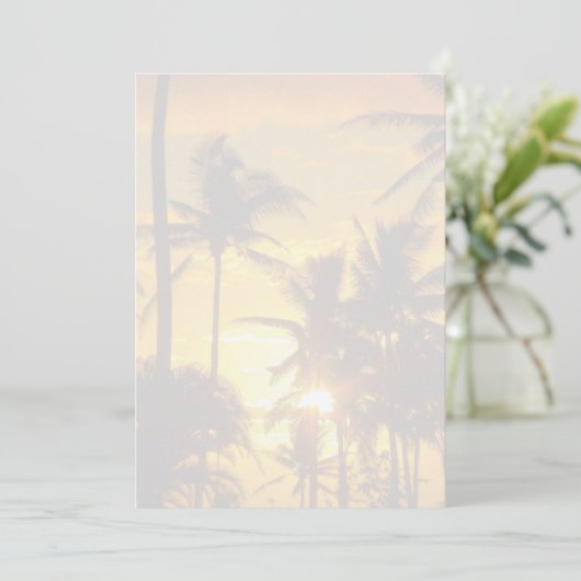 Tropische handpalmen blanco bedrukbaar bruiloft (Staand voorkant)