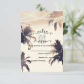 Tropische handpalmen en lampjes met roomdromen RSV RSVP Kaartje (Staand voorkant)