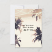 Tropische handpalmen en lampjes met roomdromen RSV RSVP Kaartje (Achterkant)