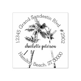 Tropische handpalmen met handmatige omgezette reto 	rubberstempel