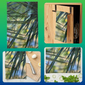 Tropische handpalmen zonder grenzen Blauwe Groene Theedoek