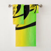 Tropische hangmat eiland zonsondergang bad decor handdoek (Insitu)