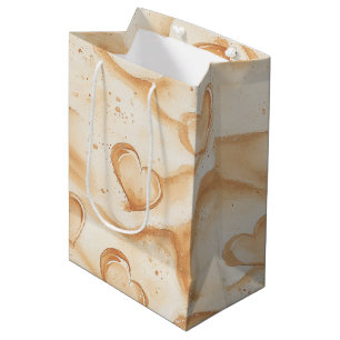 Tropische harten in zand strand bruiloft medium cadeauzakje