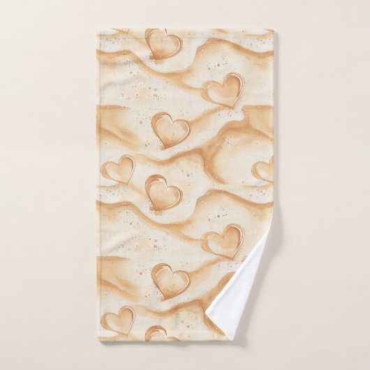 Tropische harten in zandstrand bad handdoek (Handdoek)